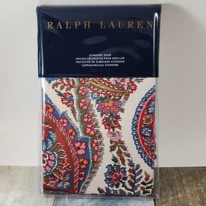Ralph Lauren Multicolored Paisley Standard Pillow Sham Cover NIB